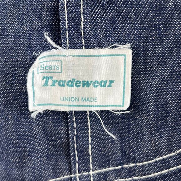 Sears Tradewear Women's Vintage Dark Wash Denim Overalls Size S/M - Picture 9 of 9